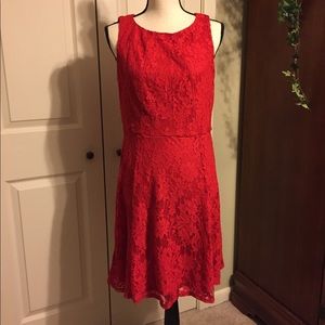 Red lace dress. Size 8